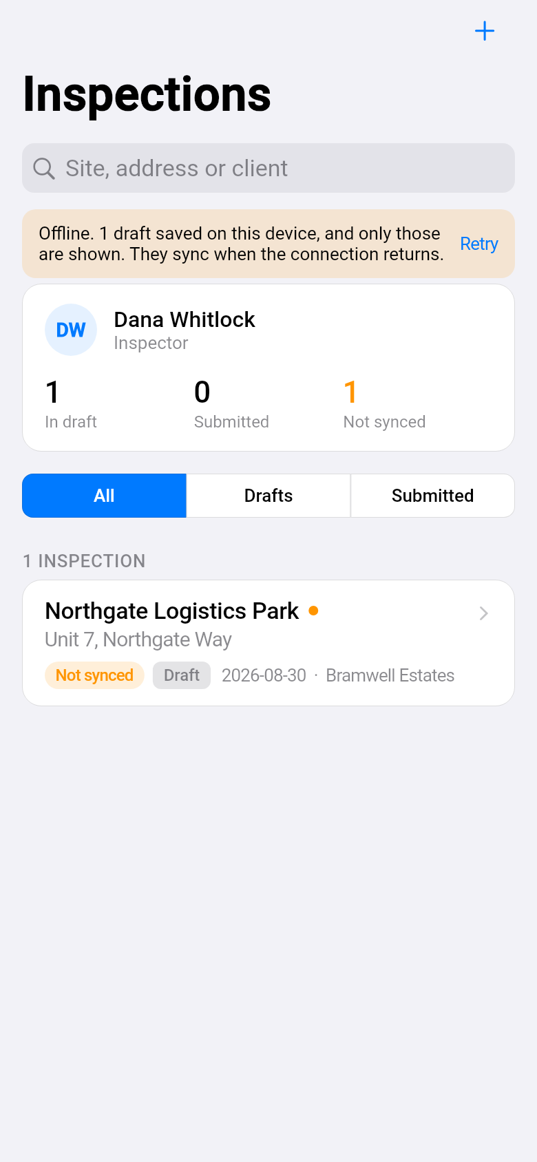 FieldProof mobile — Offline