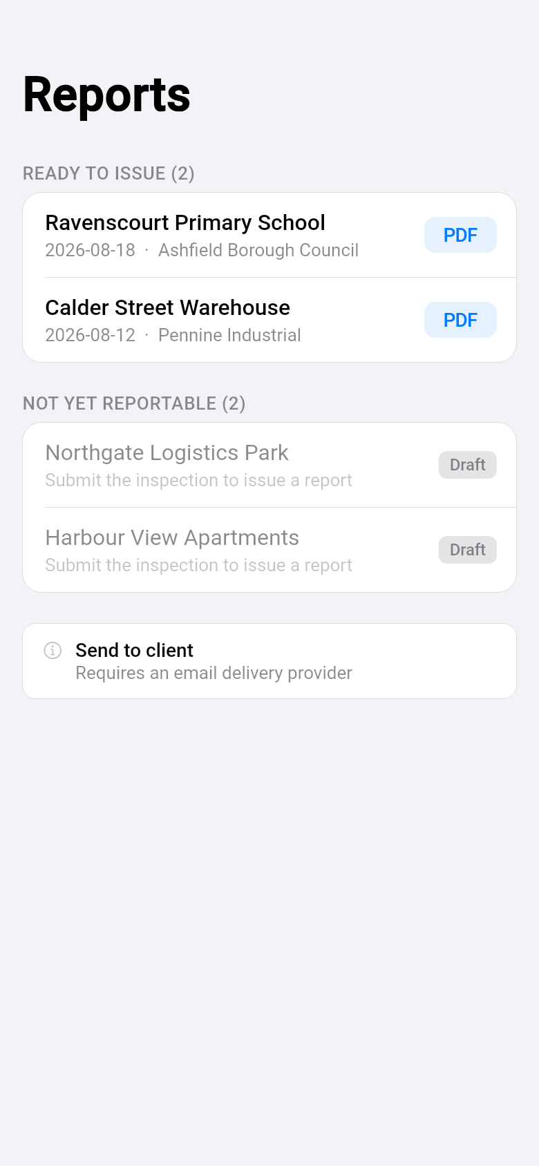 FieldProof mobile — Report